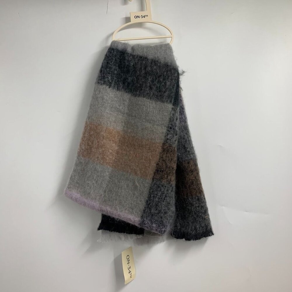 On 34th Adult Convertible Plaid Soft Multi Form Scarf One Size NWT - Picture 2 of 14